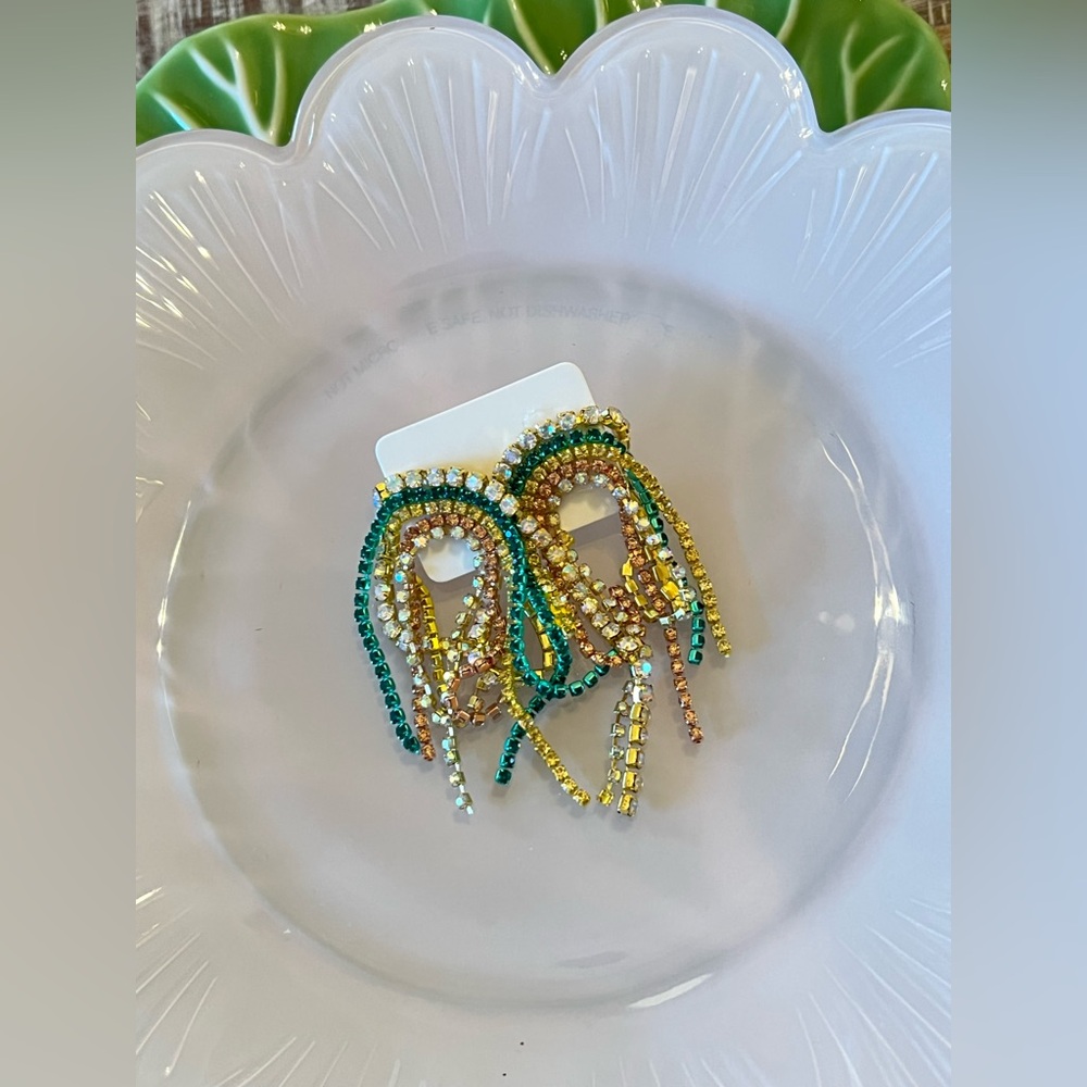 Multicolor Rhinestone Statement Earrings